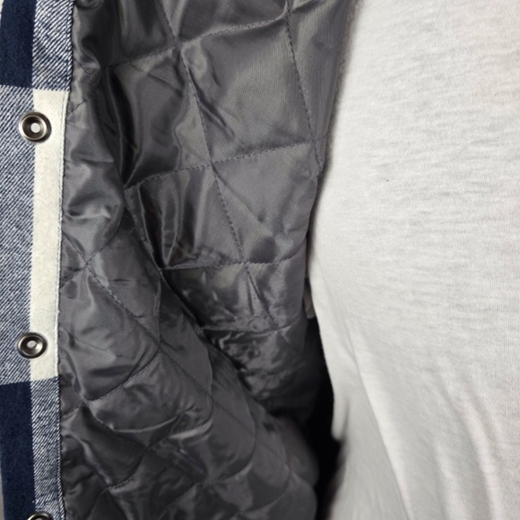 CAT Caterpillar Block Insulated Shirt Jacket Dark Marine Blue Workwear Mens L - Picture 8 of 11